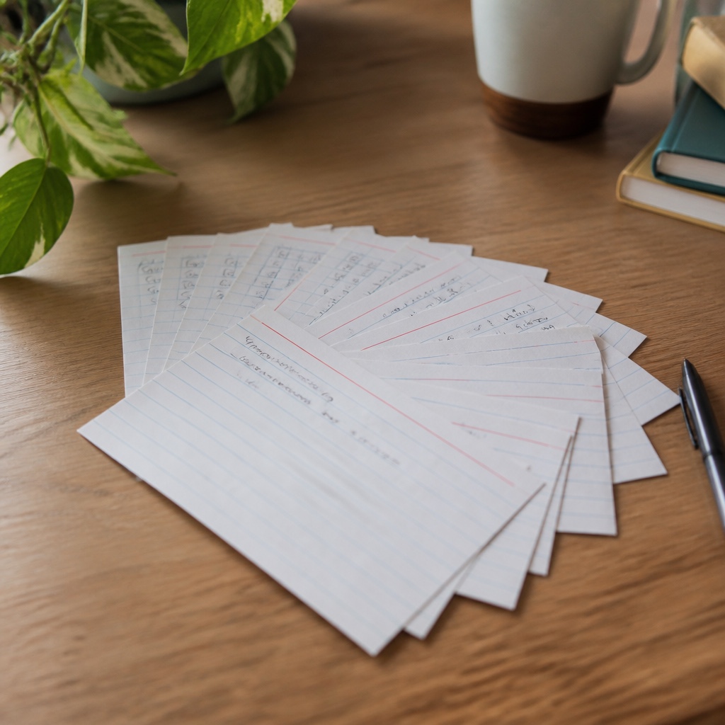 A wooden desk by a window in late afternoon light, a laptop open on a spreadsheet of dated rows, a passport and a folded contract resting beside a cup of tea, shot from slightly above at a...